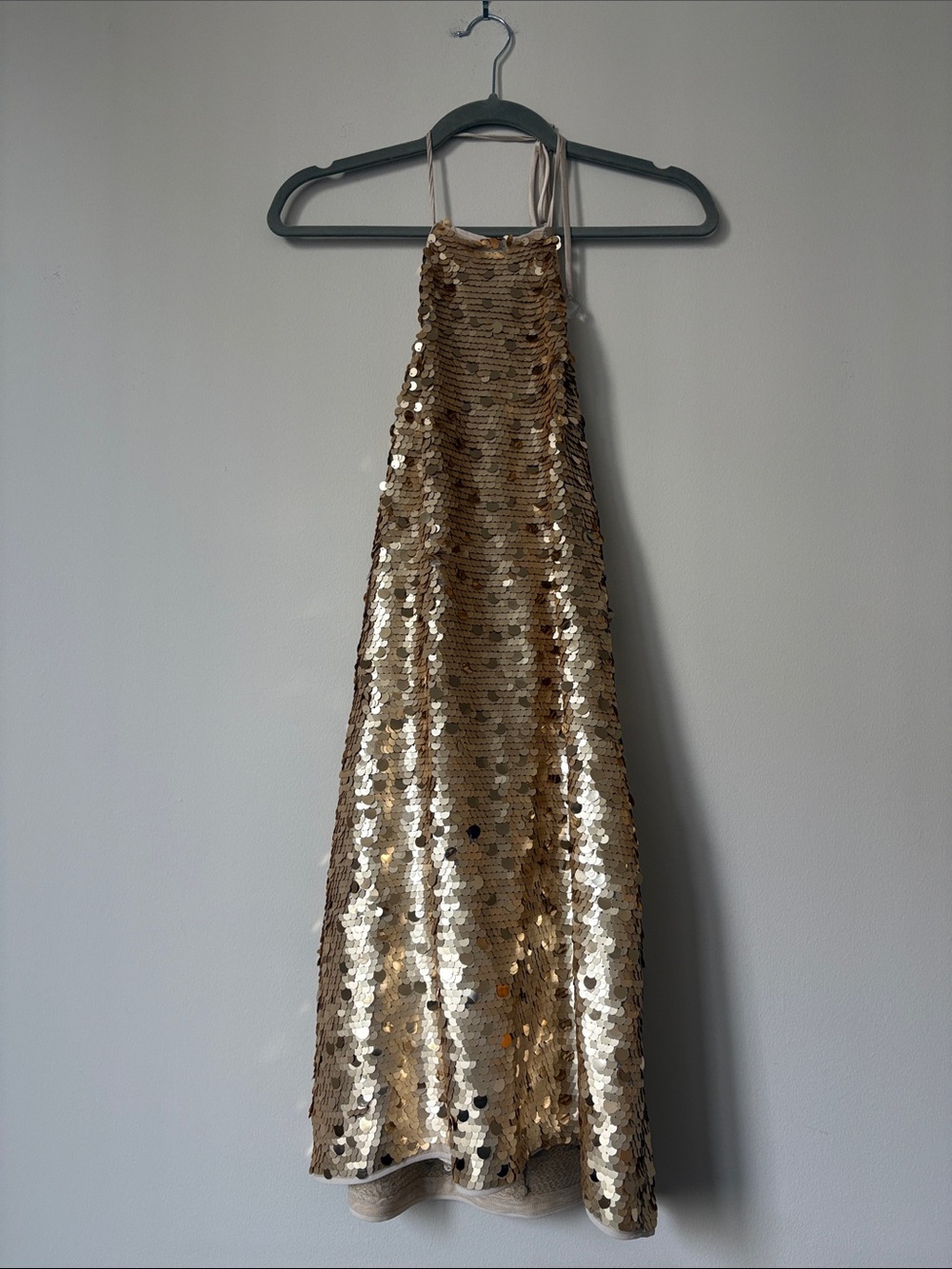 Gold Sequin Strapless Party Dress - Women